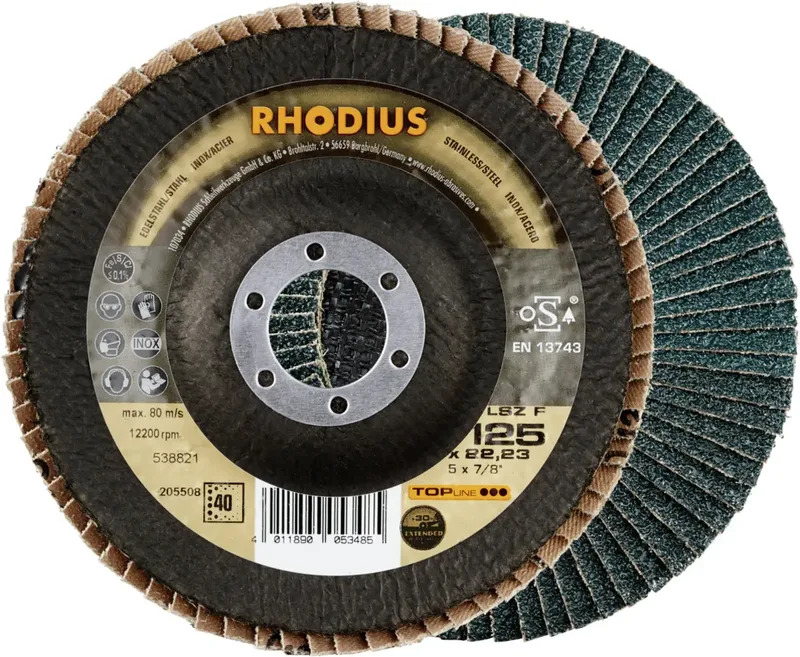 Rhodius 205508 LSZ F EXTENDED Disque segmenté Grain 40 acier inoxydable, acier 10 pc(s) de Rhodius – image du produit 1 sur 2
