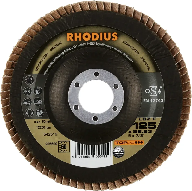 Rhodius 205509 LSZ F EXTENDED Fächerschleifscheibe Körnung (num) 60 Edelstahl, Stahl 10 St. by Rhodius – product image 2 of 2