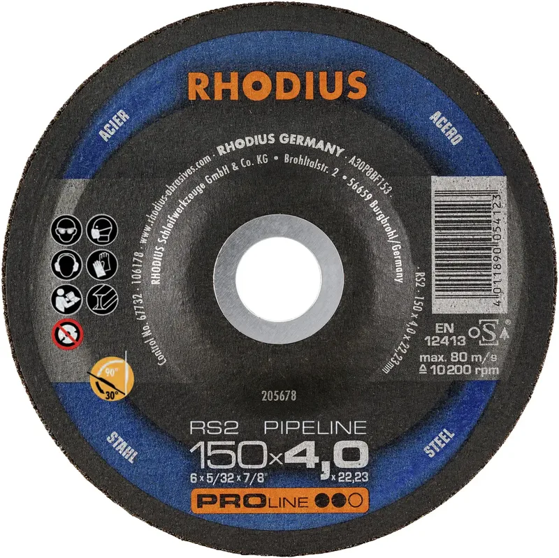 Rhodius 205678 RS2 PIPELINE Schruppscheibe Durchmesser 76 mm Stahl 25 St. de Rhodius – image du produit