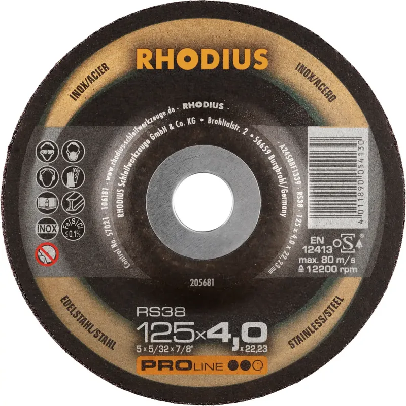 Rhodius 205681 RS38 Schruppscheibe Edelstahl, Stahl 25 St. by Rhodius – product image