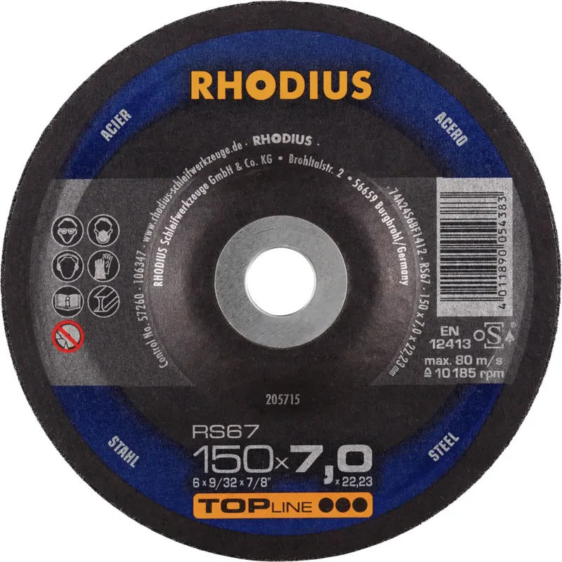 Rhodius 205715 RS67 Schruppscheibe Stahl 10 St. von Rhodius – Produktbild