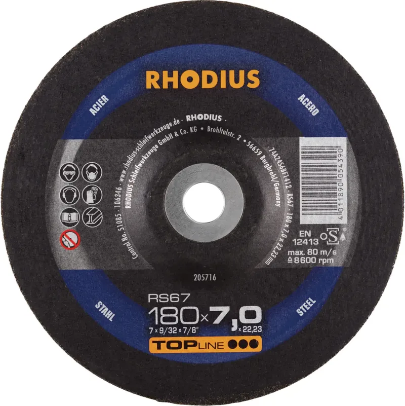 Rhodius 205716 RS67 Schruppscheibe Stahl 10 St. by Rhodius – product image