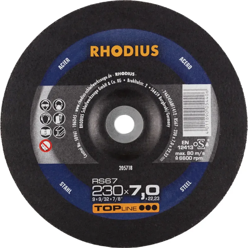 Rhodius 205718 RS67 Schruppscheibe Stahl 10 St. von Rhodius – Produktbild