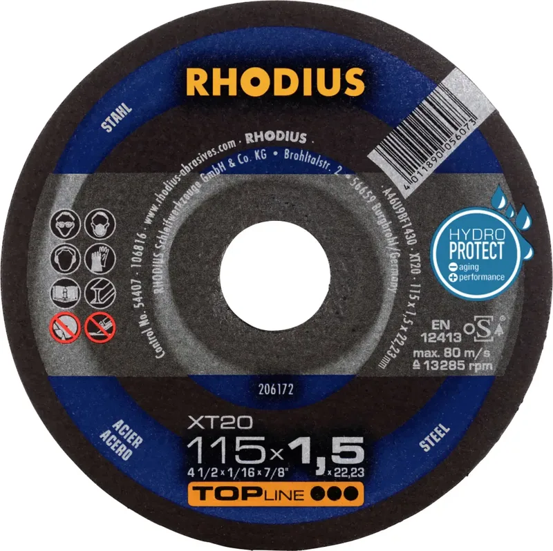 Rhodius 206172 Trennscheibe gerade 115 mm 1 St. Stahl de Rhodius – image du produit