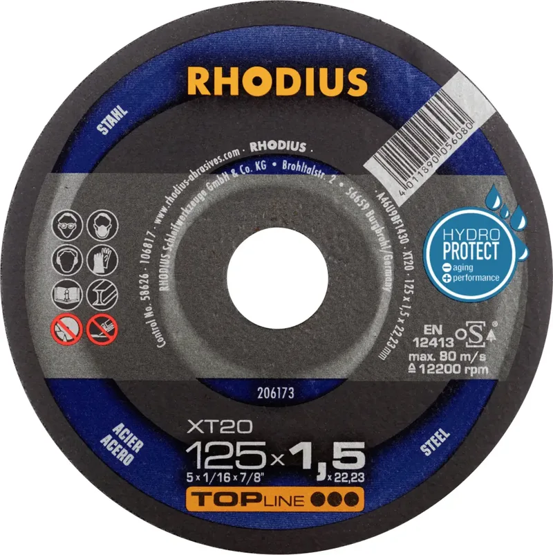 Rhodius 206173 Trennscheibe gerade 125 mm 1 St. Stahl van Rhodius – productafbeelding
