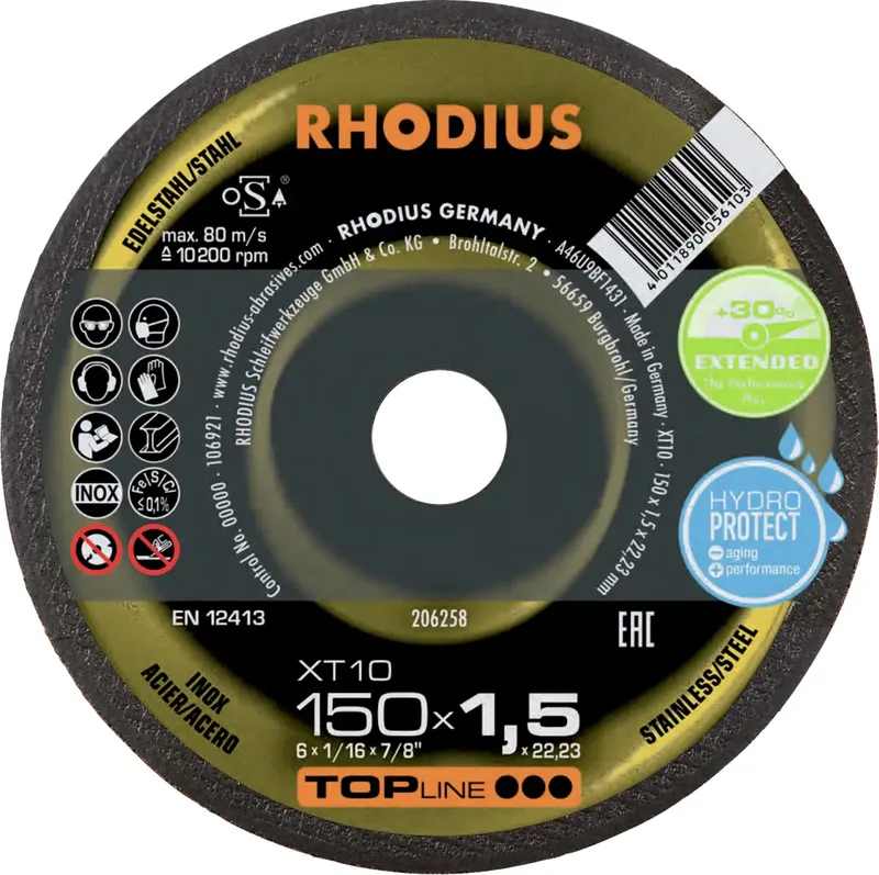 Rhodius 206258 Trennscheibe gerade 150 mm 1 St. Edelstahl, Stahl de Rhodius – image du produit
