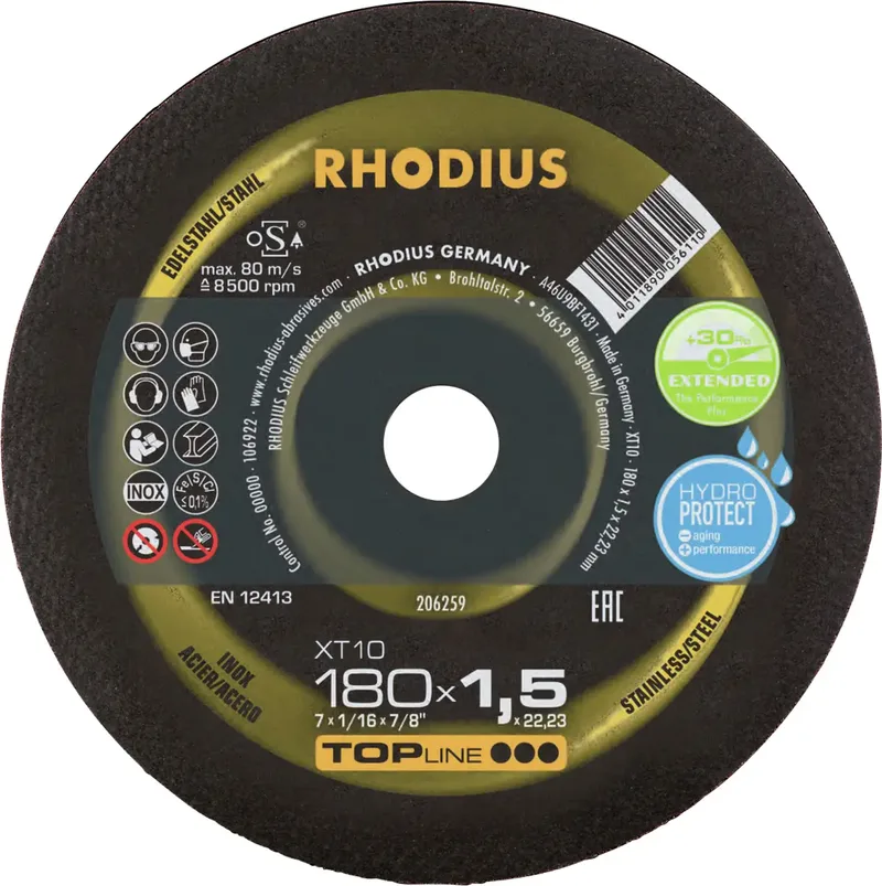 Rhodius 206259 Trennscheibe gerade 180 mm 1 St. Edelstahl, Stahl von Rhodius – Produktbild