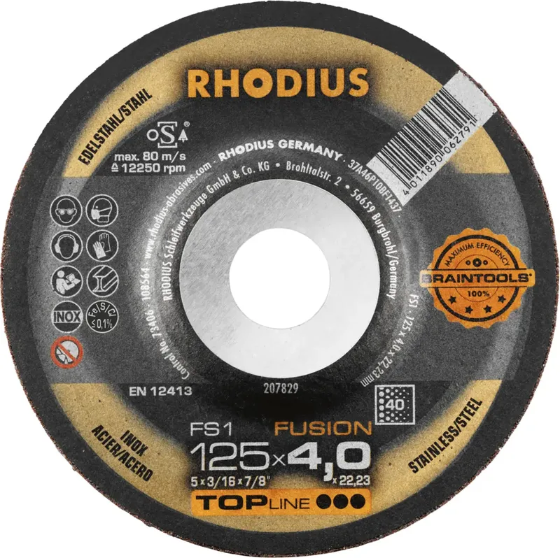 Rhodius 207829 FS1 FUSION Schruppscheibe Edelstahl, Stahl 10 St. by Rhodius – product image