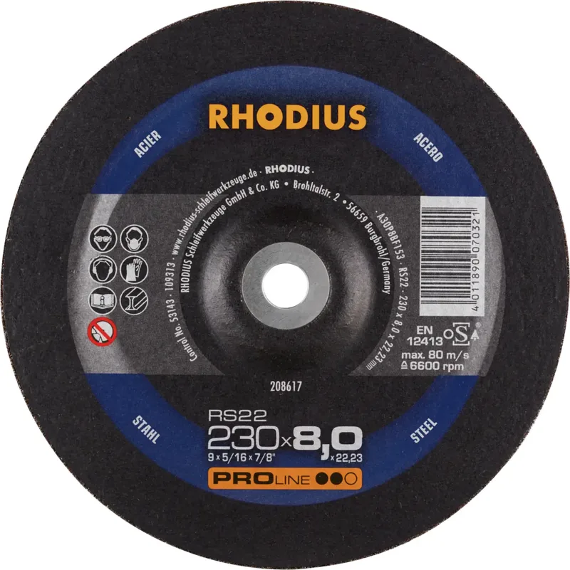Rhodius 208617 RS22 Schruppscheibe Durchmesser 180 mm Stahl, Guss 10 St. by Rhodius – product image