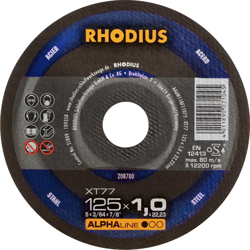 Rhodius 208700 Trennscheibe gerade 125 mm 1 St. Stahl by Rhodius – product image