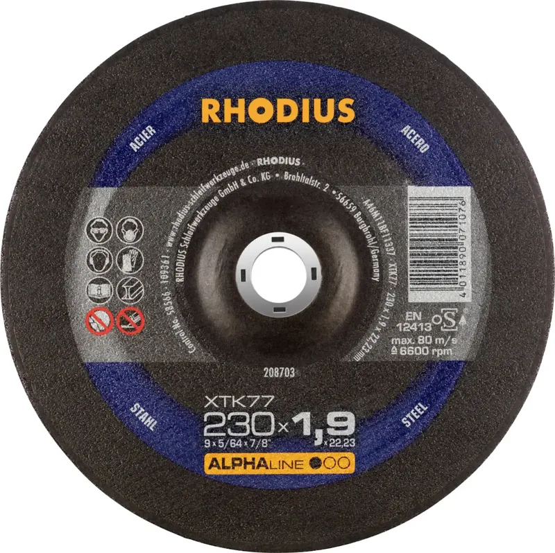 Rhodius 208703 Trennscheibe gekröpft 230 mm 1 St. Stahl de Rhodius – image du produit