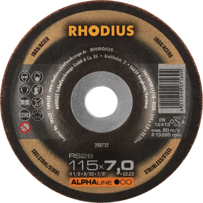Rhodius 208732 RS28 Schruppscheibe Edelstahl, Stahl 25 St. by Rhodius – product image