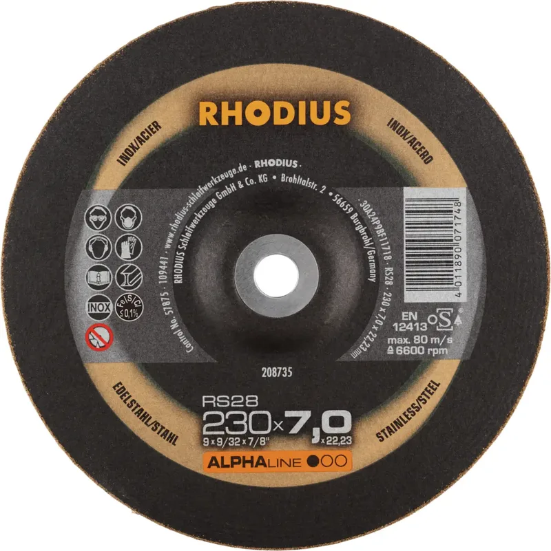 Rhodius 208735 RS28 Schruppscheibe Edelstahl, Stahl 10 St. von Rhodius – Produktbild