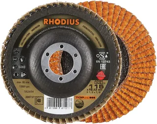Rhodius 208737 JUMBO LONGLIFE EXTENDED Fächerschleifscheibe Körnung (num) 40 Edelstahl, Stahl 10 St. von Rhodius – Produktbild 1 von 2