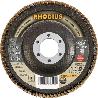 Rhodius 208739 JUMBO LONGLIFE EXTENDED Fächerschleifscheibe Körnung (num) 80 Edelstahl, Stahl 10 St. von Rhodius – Produktbild 2 von 2