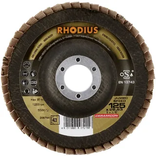 Rhodius 208746 JUMBO SPEED Disque segmenté Diamètre 125 mm Ø de perçage 22.23 mm Grain 40 acier inoxydable 1 pc(s) de Rhodius – image du produit 2 sur 2