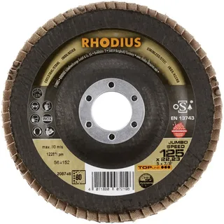Rhodius 208748 JUMBO SPEED Fächerschleifscheibe Durchmesser 125 mm Bohrungs-Ø 22.23 mm Körnung (num) 80 Edelstahl 1 St. von Rhodius – Produktbild 2 von 2