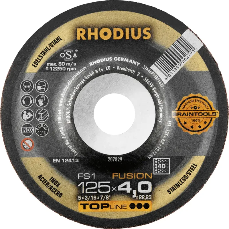 Rhodius 209092 FS1 FUSION Schruppscheibe Durchmesser 115 mm Edelstahl, Stahl 10 St. de Rhodius – image du produit