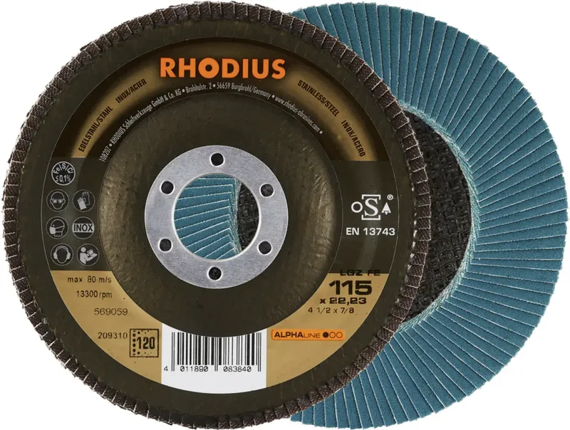 Rhodius 209310 LGZ F2 Disque segmenté Grain 120 acier inoxydable, acier 10 pc(s) de Rhodius – image du produit 1 sur 2