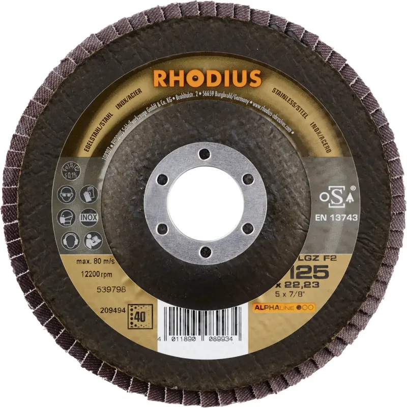 Rhodius 209494 LGZ F2 Disque segmenté Grain 40 acier inoxydable, acier 10 pc(s) de Rhodius – image du produit 2 sur 2