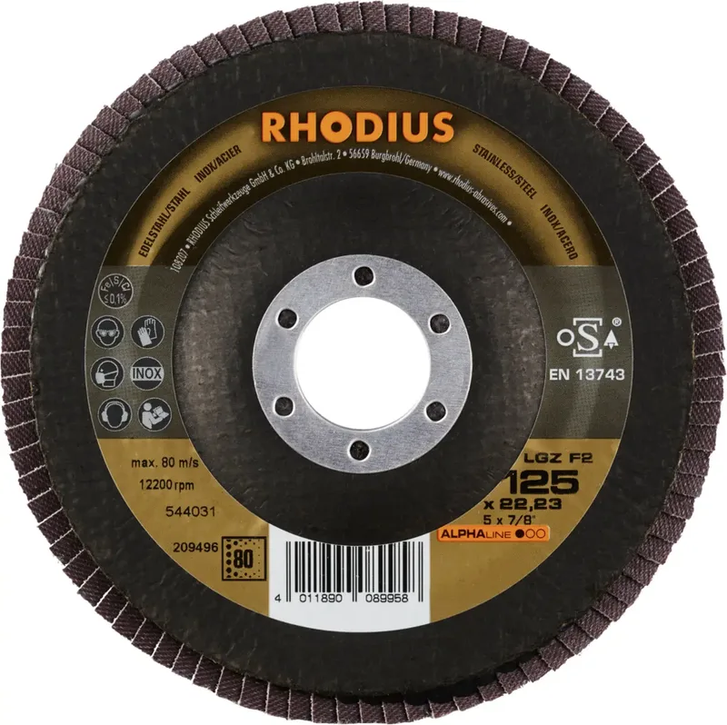 Rhodius 209496 LGZ F2 Disque segmenté Grain 80 acier inoxydable, acier 10 pc(s) de Rhodius – image du produit 2 sur 2