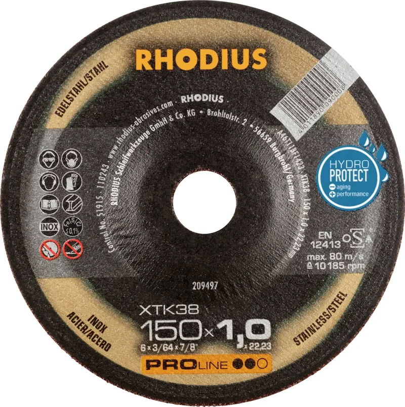 Rhodius 209497 Trennscheibe gekröpft 150 mm 1 St. Edelstahl, Stahl de Rhodius – image du produit