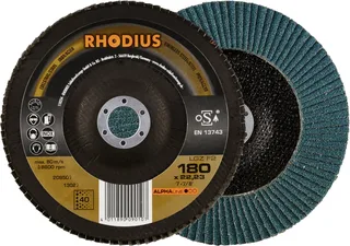 Rhodius 209507 LGZ F2 Fächerschleifscheibe Körnung (num) 40 Edelstahl, Stahl 10 St. fra Rhodius – produktbillede 1 af 2