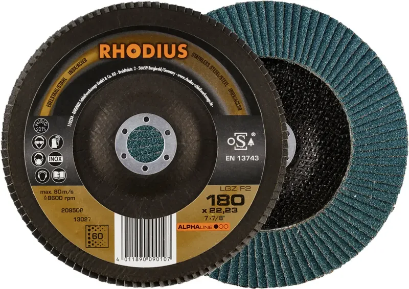 Rhodius 209508 LGZ F2 Fächerschleifscheibe Körnung (num) 60 Edelstahl, Stahl 10 St. von Rhodius – Produktbild 1 von 2