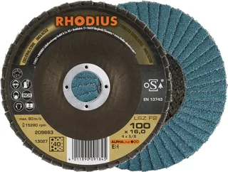 Rhodius 209663 LSZ F2 Fächerschleifscheibe Körnung (num) 40 Edelstahl, Stahl 10 St. von Rhodius – Produktbild 1 von 2