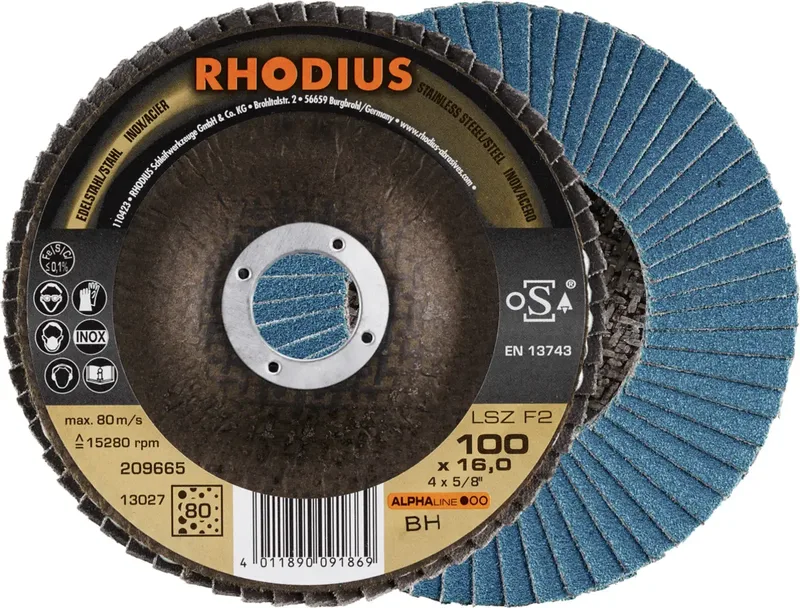 Rhodius 209665 LSZ F2 Disque segmenté Grain 80 acier inoxydable, acier 10 pc(s) de Rhodius – image du produit 1 sur 2