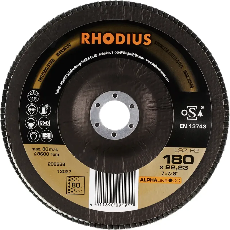 Rhodius 209668 LSZ F2 Disque segmenté Grain 80 acier inoxydable, acier 10 pc(s) de Rhodius – image du produit 2 sur 2