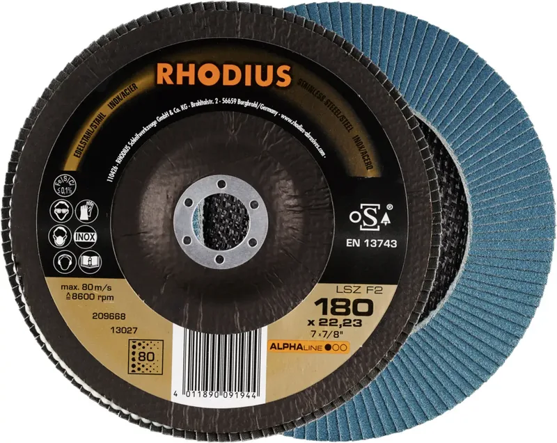 Rhodius 209668 LSZ F2 Disque segmenté Grain 80 acier inoxydable, acier 10 pc(s) de Rhodius – image du produit 1 sur 2