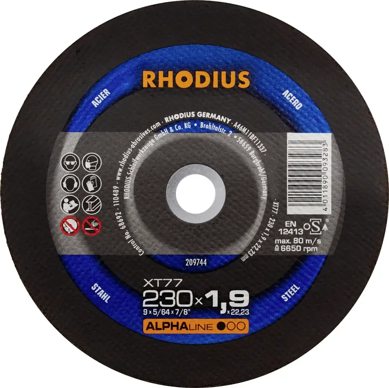 Rhodius 209744 Trennscheibe gerade 230 mm 1 St. Stahl de Rhodius – image du produit