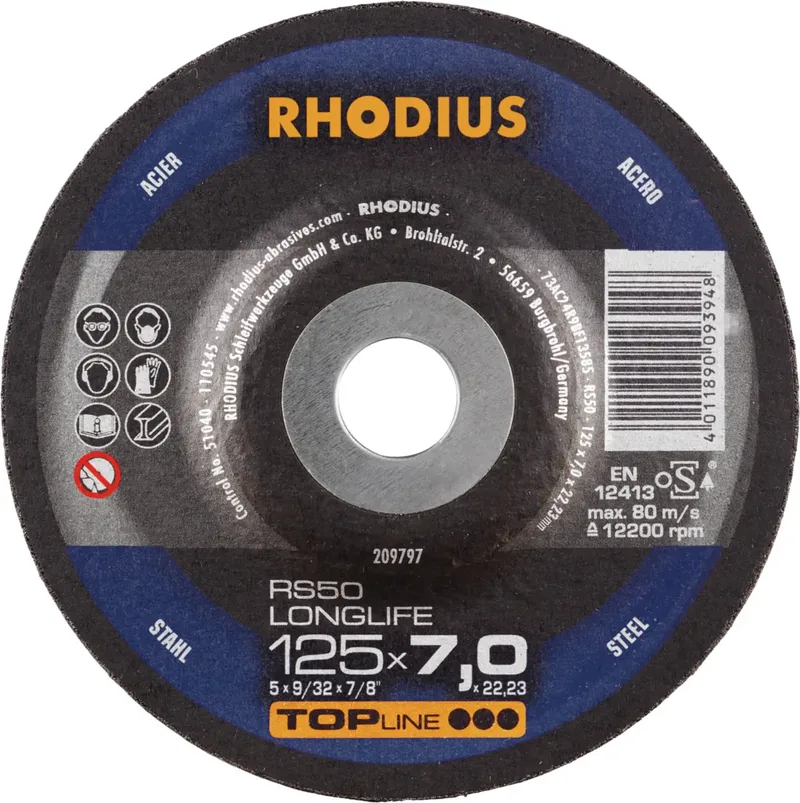 Rhodius 209797 RS50 LONGLIFE Schruppscheibe Stahl, Guss 25 St. von Rhodius – Produktbild 2 von 2