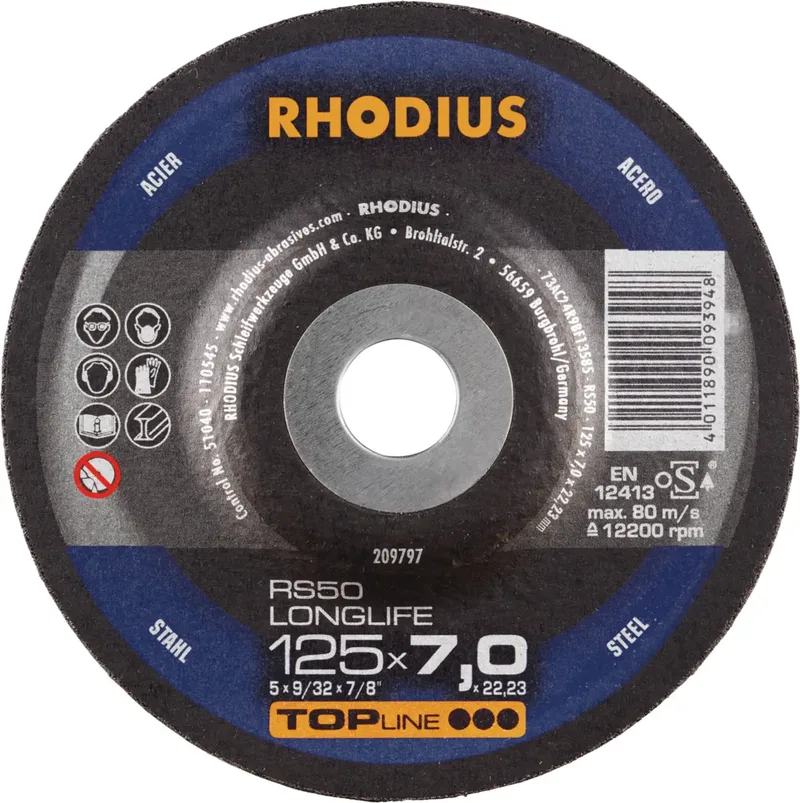 Rhodius 209797 RS50 LONGLIFE Schruppscheibe Stahl, Guss 25 St. von Rhodius – Produktbild 1 von 2