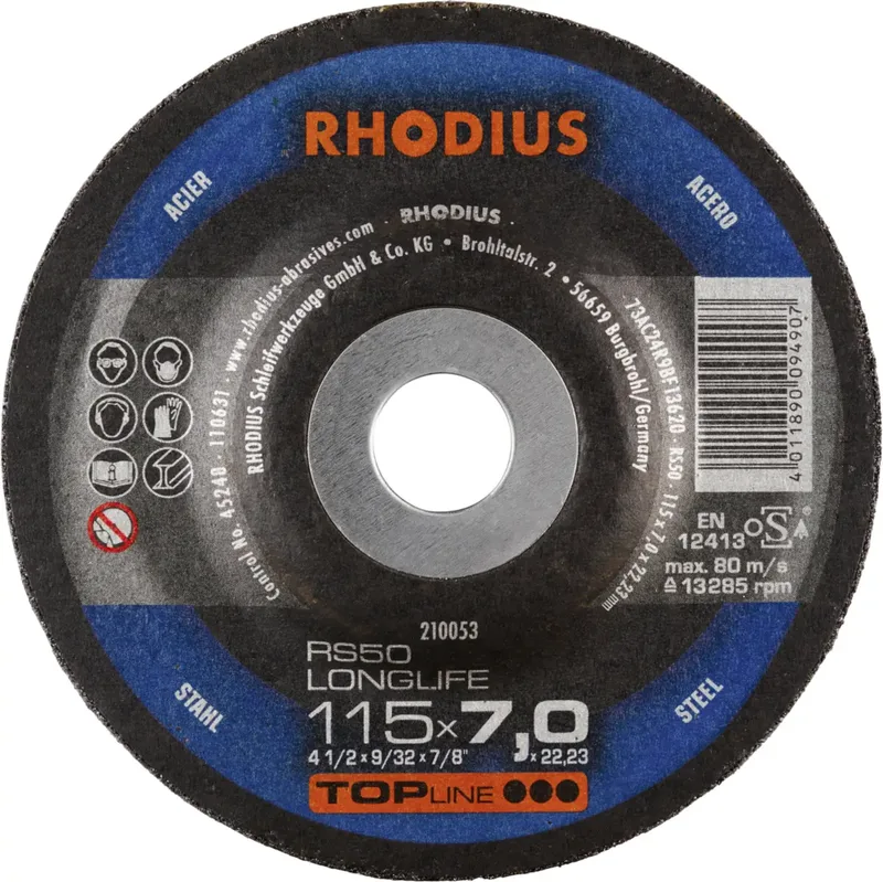 Rhodius 210053 RS50 LONGLIFE Schruppscheibe Stahl, Guss 25 St. von Rhodius – Produktbild