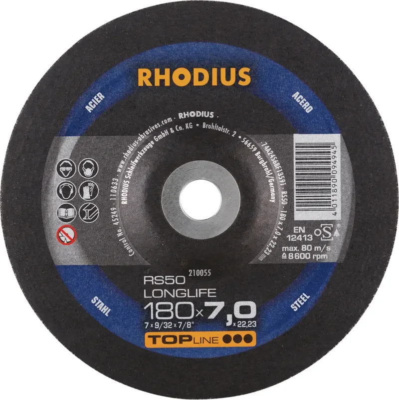 Rhodius 210055 RS50 LONGLIFE Schruppscheibe Stahl, Guss 10 St. by Rhodius – product image