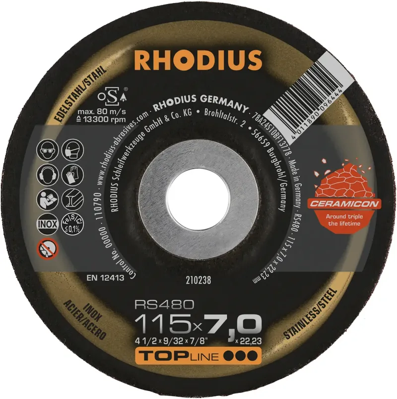 Rhodius 210238 RS480 Schruppscheibe Edelstahl, Stahl 25 St. de Rhodius – image du produit