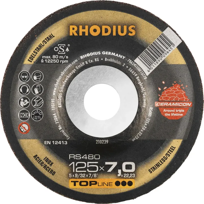 Rhodius 210239 RS480 Schruppscheibe Edelstahl, Stahl 25 St. by Rhodius – product image 1 of 2