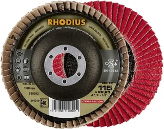 Rhodius 210249 LSK FK Disque segmenté Diamètre 115 mm Ø de perçage 22.23 mm Grain 40 acier inoxydable 1 pc(s) de Rhodius – image du produit 2 sur 2