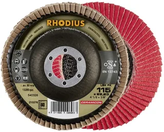 Rhodius 210276 LSK FK Fächerschleifscheibe Durchmesser 115 mm Bohrungs-Ø 22.23 mm Körnung (num) 80 Edelstahl 1 St. von Rhodius – Produktbild 2 von 2