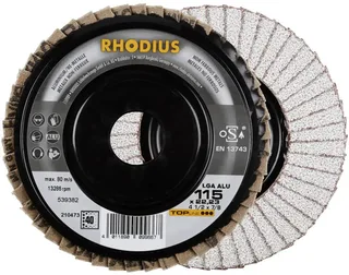 Rhodius 210473 LGA ALU Disque segmenté Diamètre 115 mm Ø de perçage 22.23 mm Grain 40 Métaux non ferreux 1 pc(s) de Rhodius – image du produit 2 sur 2