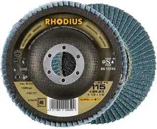 Rhodius 210479 LSZ F3 Disque segmenté Diamètre 115 mm Ø de perçage 22.23 mm Grain 40 acier inoxydable 1 pc(s) de Rhodius – image du produit 2 sur 2