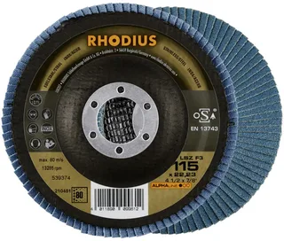 Rhodius 210481 LSZ F3 Disque segmenté Diamètre 115 mm Ø de perçage 22.23 mm Grain 80 acier inoxydable 1 pc(s) de Rhodius – image du produit 2 sur 2