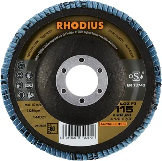 Rhodius 210593 LGZ F3 Fächerschleifscheibe Körnung (num) 80 Edelstahl, Stahl 10 St. fra Rhodius – produktbillede 2 af 2