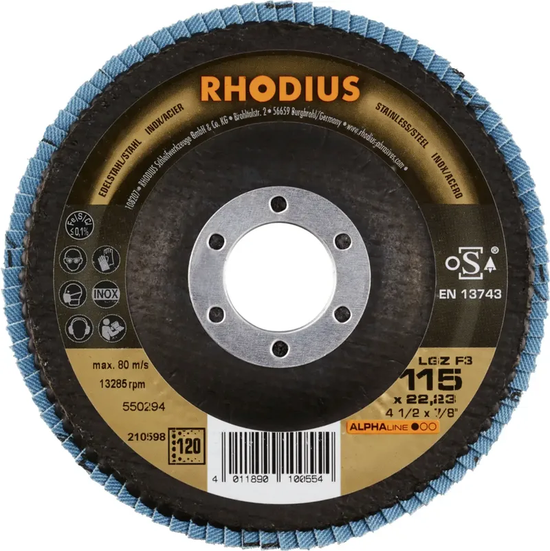 Rhodius 210598 LGZ F3 Disque segmenté Grain 120 acier inoxydable, acier 10 pc(s) de Rhodius – image du produit 2 sur 2