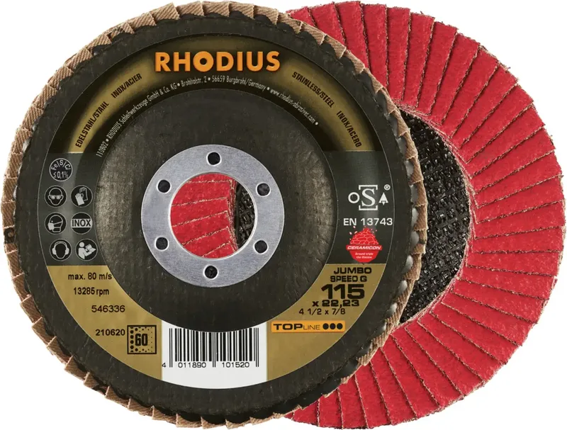 Rhodius 210620 JUMBO SPEED G Disque segmenté Grain 60 acier inoxydable, acier 10 pc(s) de Rhodius – image du produit 1 sur 2
