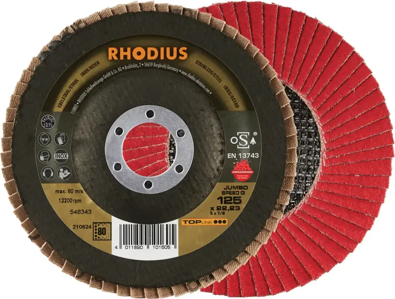 Rhodius 210624 JUMBO SPEED G Disque segmenté Grain 80 acier inoxydable, acier 10 pc(s) de Rhodius – image du produit 1 sur 2