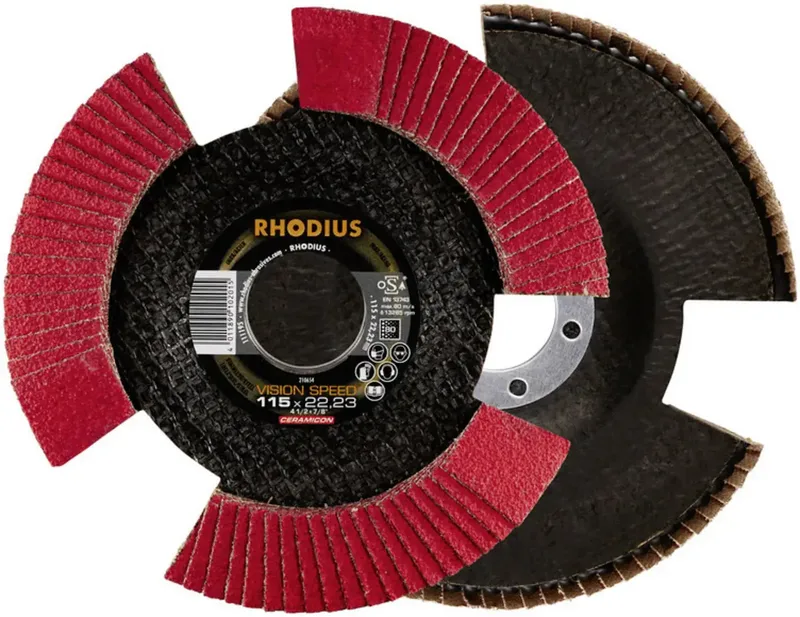 Rhodius 210654 VISION SPEED Fächerschleifscheibe Durchmesser 115 mm Bohrungs-Ø 22.23 mm Körnung (num) 80 Edelstahl 1 St. fra Rhodius – produktbillede 2 af 2