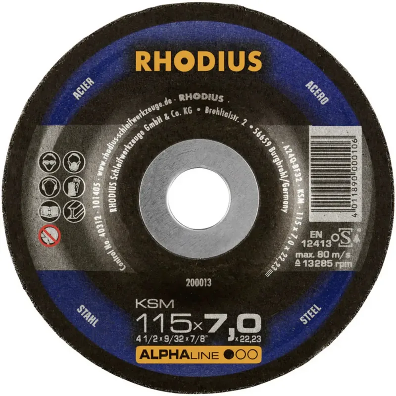Rhodius 210749 KSM Schruppscheibe gekröpft Durchmesser 115 mm Bohrungs-Ø 22.23 mm Stahl 1 St. by Rhodius – product image 2 of 2